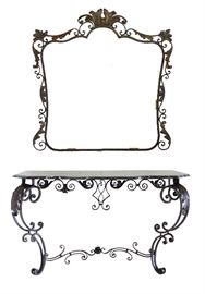 334. Louis XV Style Wrought Iron Console and Frame