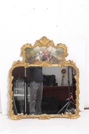 347. French Mirror With Painted Cartouche