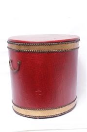 349. Red Drum Shaped Ottoman