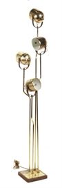 380a. MultiArm Designer Brass Floor Lamp