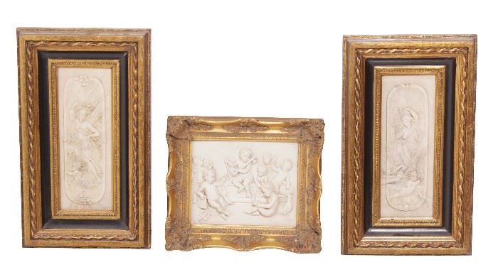 374. Three of Composition Neoclassical Plaques