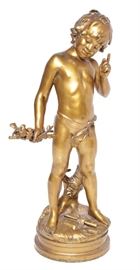 384. Gilt Metal Statue of Boy