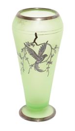 406. Green Art Glass Vase