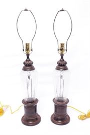 428. Pair Glass Urn Lamps