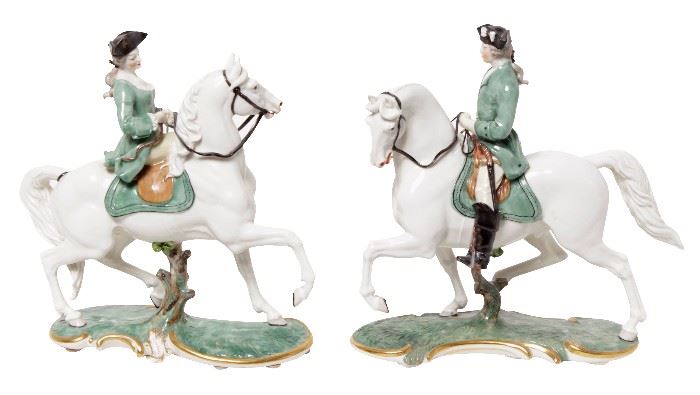 430a. Pair of Porcelain Equestrian Figures