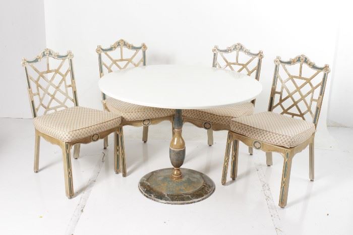 489. Cast Metal Table and Chairs