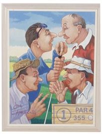 511. Hagerty. Joe. Golfers Caricature Painting OC