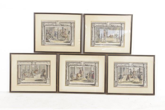 534. Set of Five 18th C Horse Engravings