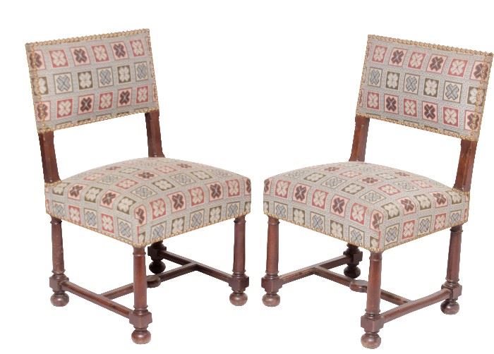 568. Pair 17thCentury Style Chairs