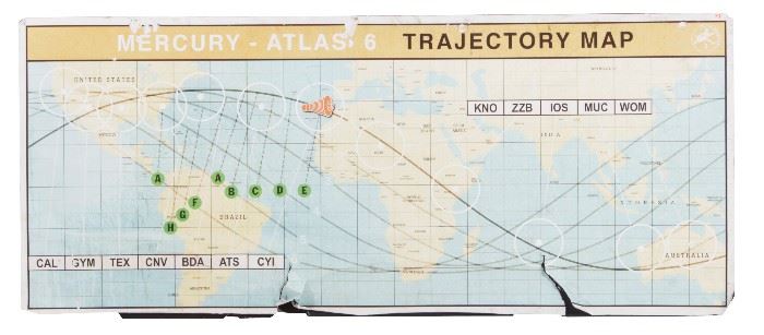662. NASA Mercury 6 Trajectory Map Replica