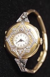 80. 18K Victorian Lace Design Bracelet Watch