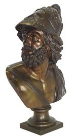 95. 19th C Bronze Bust of Ajax