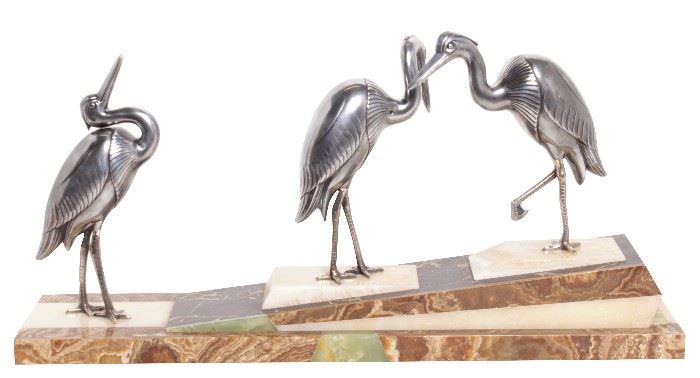 94. Art Deco Bird Sculpture on Marble