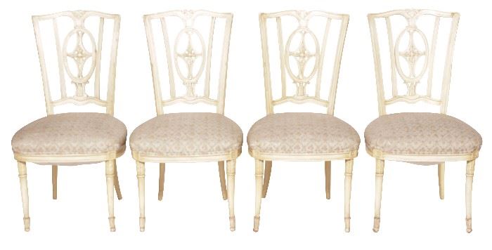 106. Set Four Decorator Painted Dining Chairs