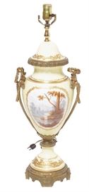 104. Sevres Porcelain Urn Lamp