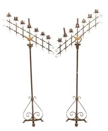 115. Pr Baroque Style Wrought Iron Torchiers