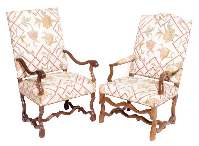 119. French Provincal Open Arm Chairs