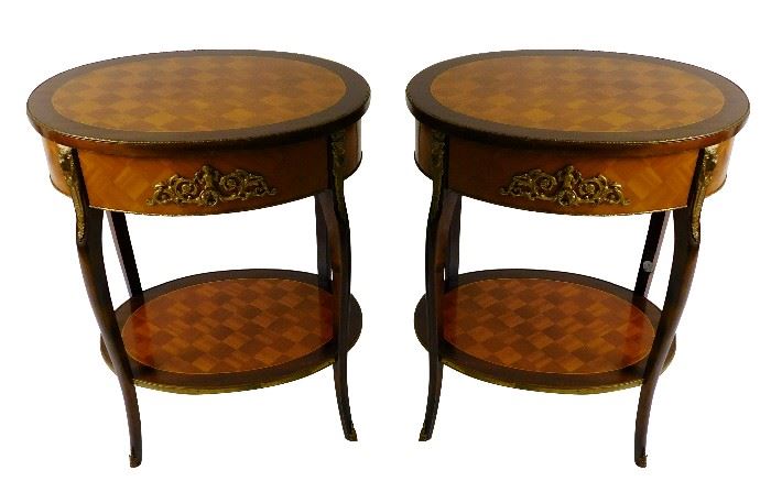 125a. Pair Louis XVI Style Circular Tables