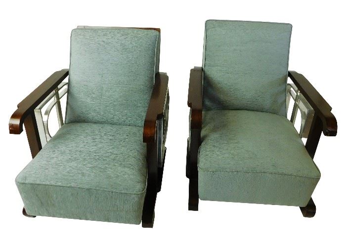 175. Pair of Art Deco Style Chrome Arm Chairs