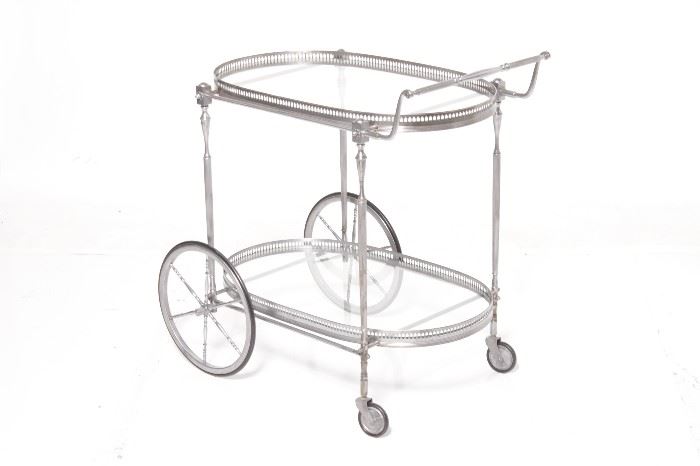 185. Mid C Steel Polished Bar cart