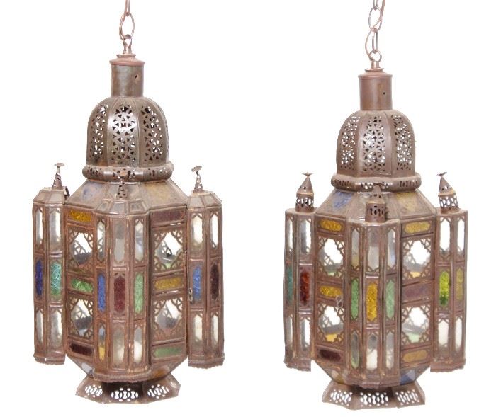 215. Pair of Moroccan Hanging lanterns