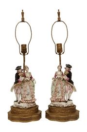 228. Pair of Porcelain Figural Lamps