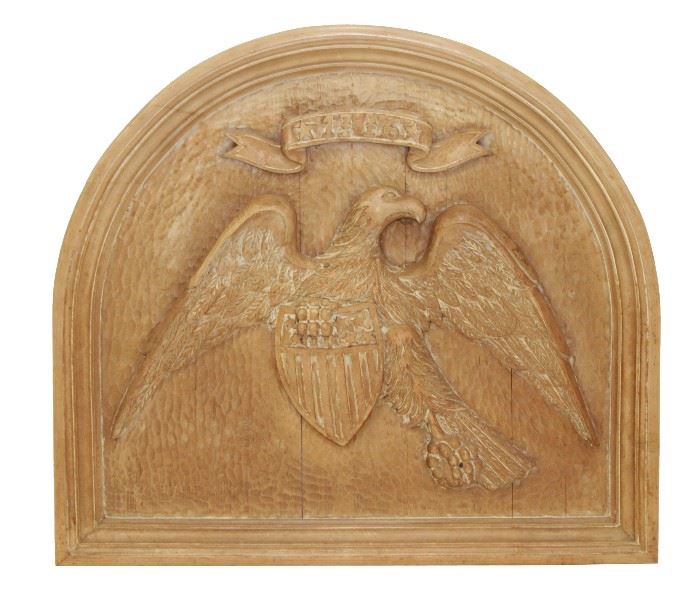 245. Carved Wooden Eagle Panel