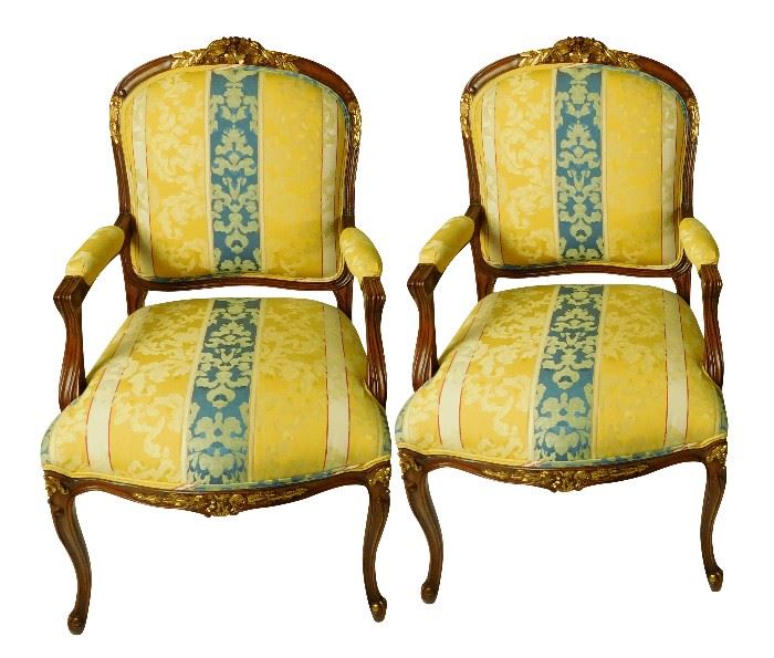 258. Pair of Louis XV Style Fauteuils