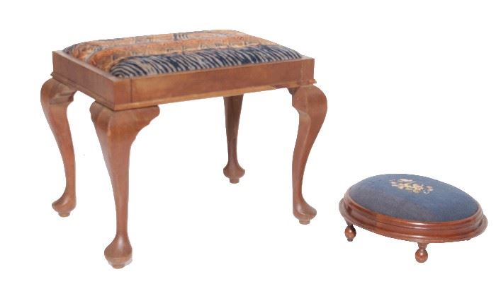 305. Chippendale Style Bench and Stool