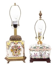 306. Two Decorator Porcelain Lamps