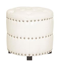 310. White Faux Leather Stool