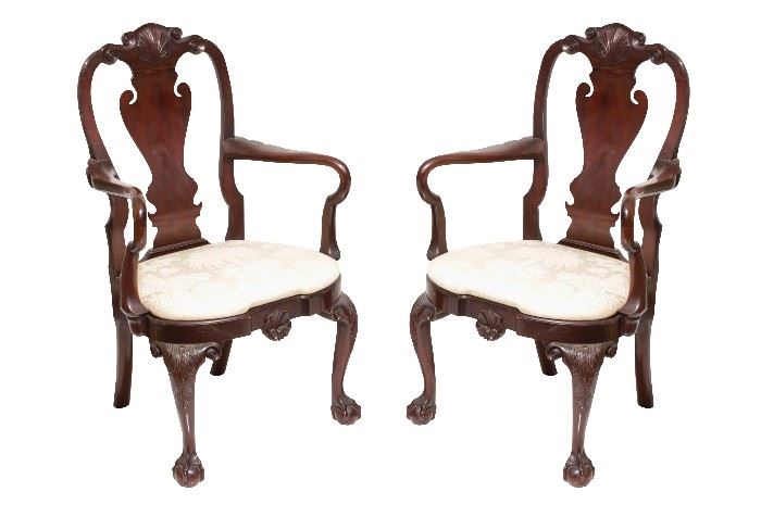 309. Pair Kindel Queen Anne Style Armchairs
