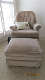 Tan chair & ottoman