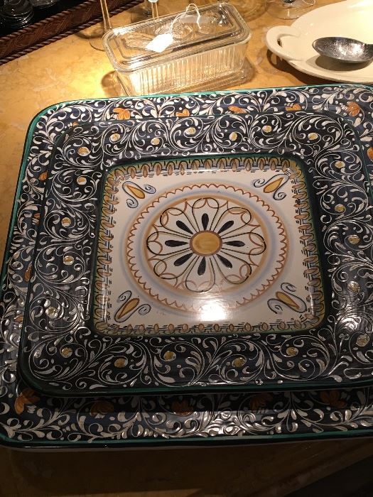 Italian serving trays - pottery - some of many!