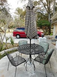 Metal Table & Chairs with umbrella 