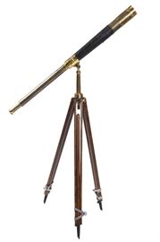 45. Antique Brass Telescope On Stand Wray London