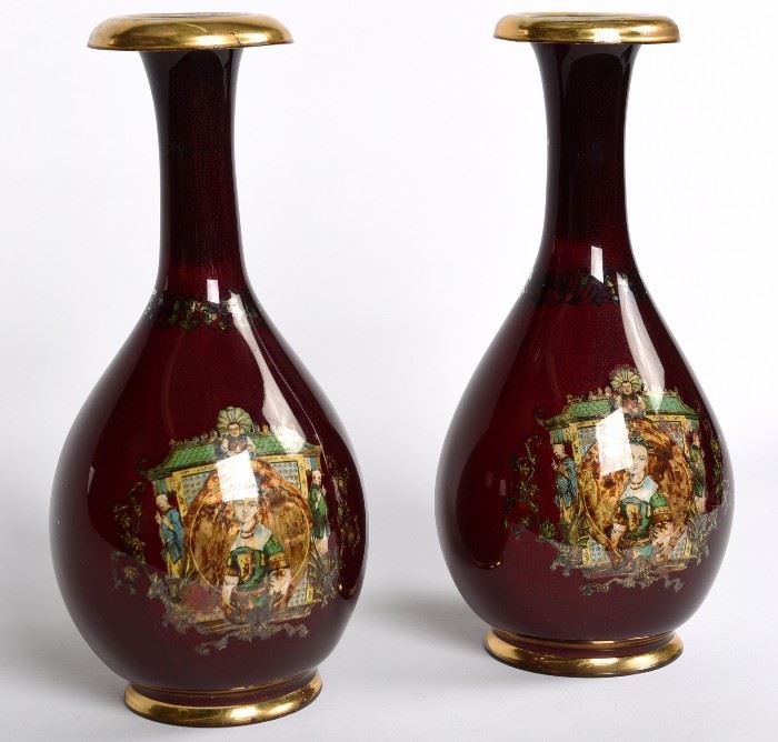 108. Pr Unusual Insert Bohemian Vases