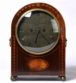125. Mahogany Inlaid Scottish Mantle Clock