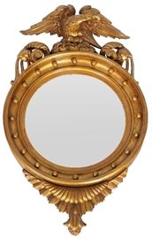 131. Carved And Gilt Federal Style Convex Mirror