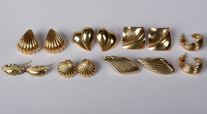 161. Lot of 7 Pairs Of 14K Gold Earrings