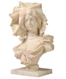194. 19th C Carved Alabaster Bust