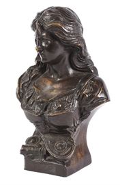 224. Bronze Bust Depicting A Female