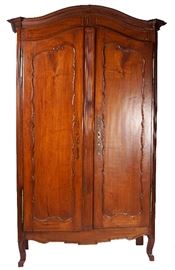 341. Tall French Provincial Cherry Wood Armoire