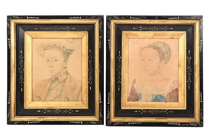 346. Pair of 19th C Prints in Ebonized Frames