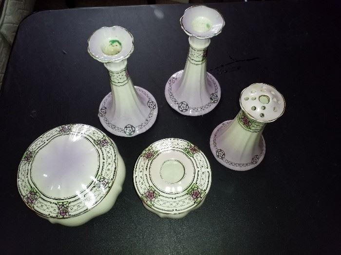 Antique dresser set. There's also a matching tray