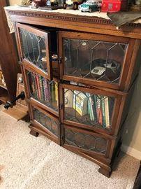 Antique Leaded Glass Attorney Bookcase