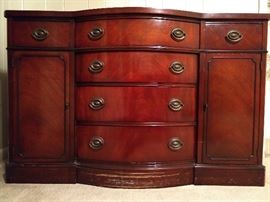 PAIR of these 1940's Drexel New Travis Court mahogany buffets. 