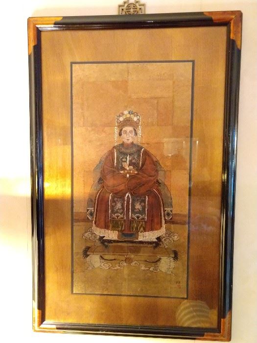 PAIR of wonderfully framed/matted Chinese ancestral prints