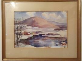 Very nice, original watercolor, by Robert R. Young. 