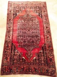 Vintage Persian Kurdish Bidjar rug, hand woven, 100% wool face, measures 4' 4" x 7' 4".